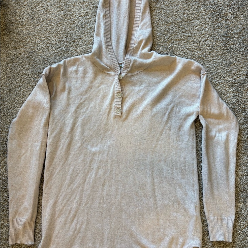 Smartwool light pink  Knit Hooded Henley Sweater